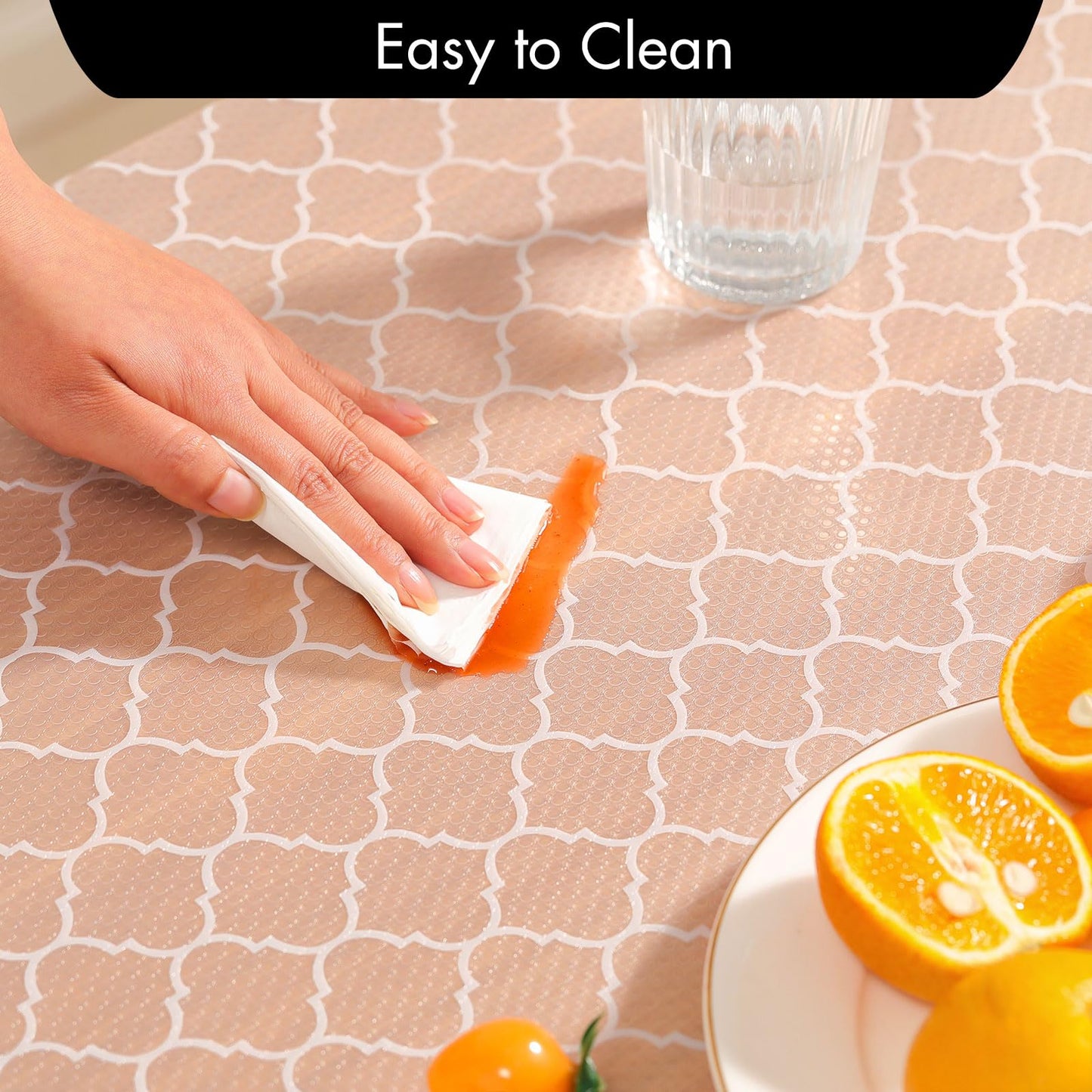 Cooyes Non Adhesive Kitchen Cabinet Shelf Liners Gray Ash Waterproof EVA