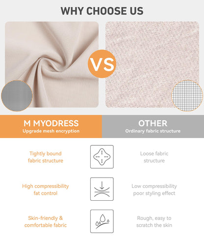M MYODRESS Shapewear Tummy Control Fajas Body Shaper Stage 2 Tan Size L