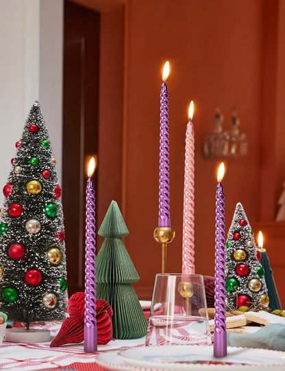 SEVEN LUCKY LIGHT 10in Advent Candles Set of 4 Dripless White Wax