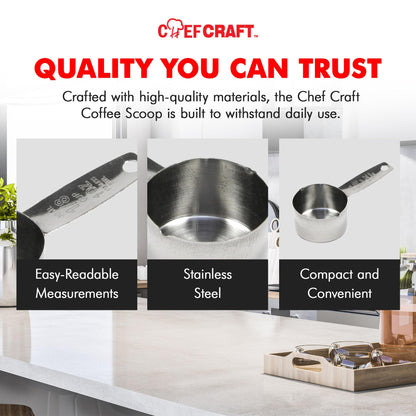 Chef Craft Select Coffee Measurer 4 Inch 2 Tbsp Stainless Steel