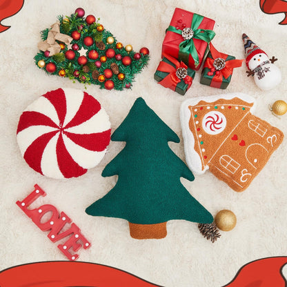 Vdoioe Christmas Tree Throw Pillows Set of 2 Plush Cotton Fill Xmas Decor