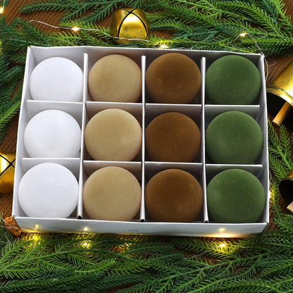 Sotiff Christmas Tree Decorations Velvet Balls 2.4 Inch 12 Pcs Multicolor