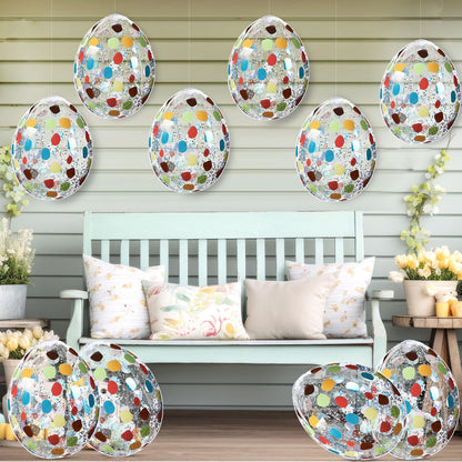 Jetec 12 Pcs Inflatable Easter Eggs 16in Large Glitter PVC Decorations Silver