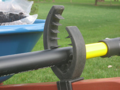 GrizzlyGrip Wheelbarrow Tool Holder with Mesh Bag Secures Tools Nylon
