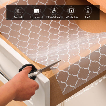 Cooyes Non Adhesive Kitchen Cabinet Shelf Liners Gray Ash Waterproof EVA