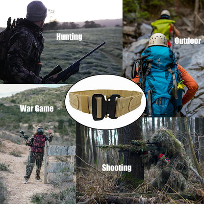 YouchingWld Belt V2 Adjustable Tactical Molle Belt Metal Buckle Khaki 36-46