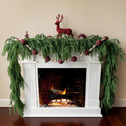 Gixie Home Artificial Norfolk Pine Garland 5Ft Green 2Pcs