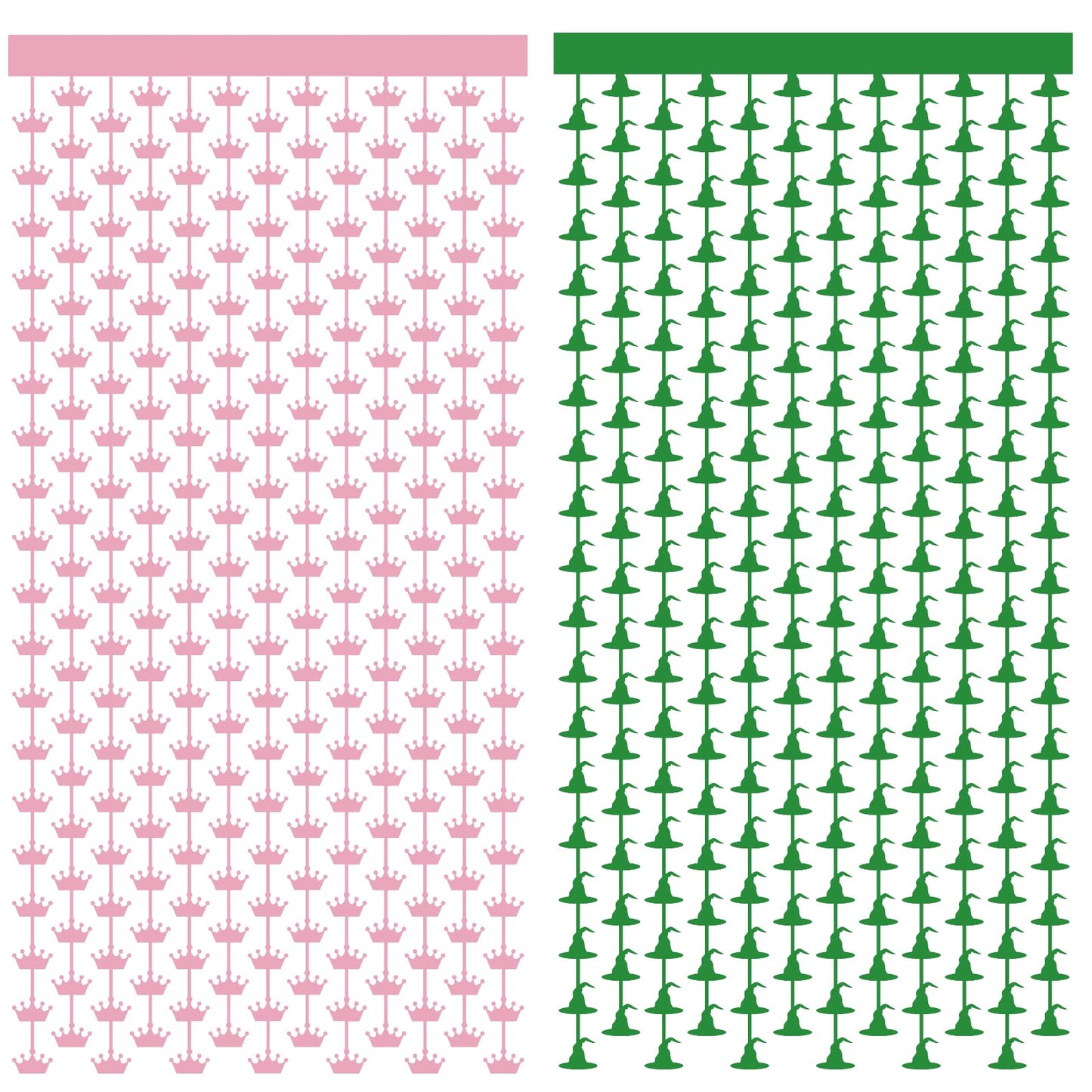 JJWYLTKB 2 Pack Pink Green Fringe Curtain 3x7ft Birthday Party Decor