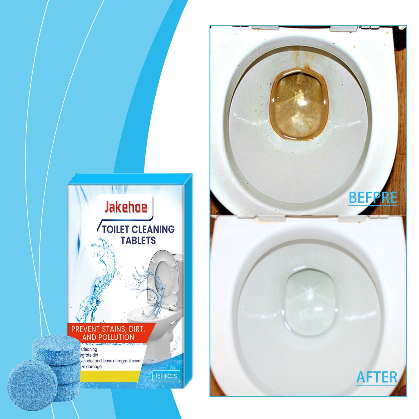 Toilet Cleaning Sheet, Toilet Smell, Stain And Scale Cleaning Bubble Cleaning Sheet
