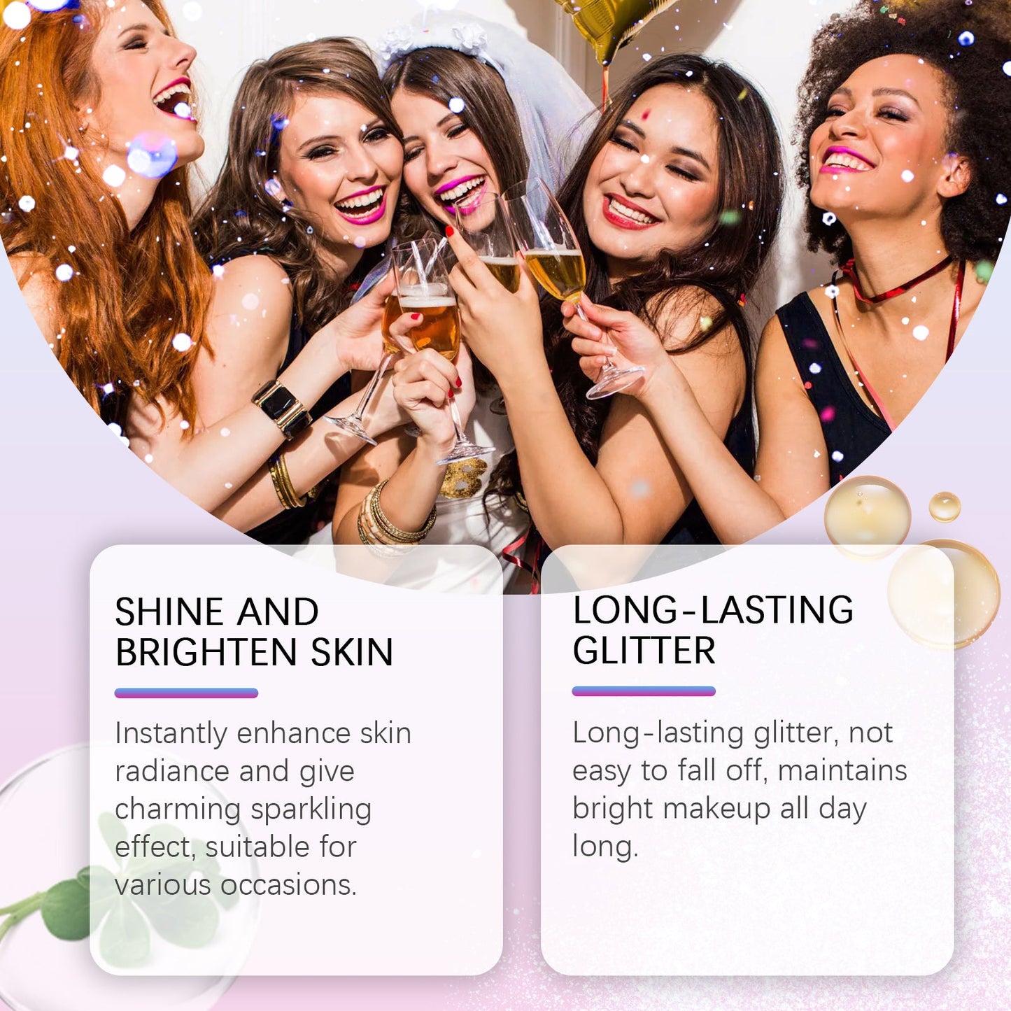 Brightening Glitter Spray, Glitter Highlight Spray Natural Stereo Long-Lasting Brightening Glitter