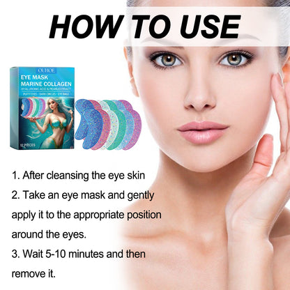 Marine Collagen Eye Mask, Moisturizing And Desalting Eye Bags Firming Skin Around Eyes Lifting Patch