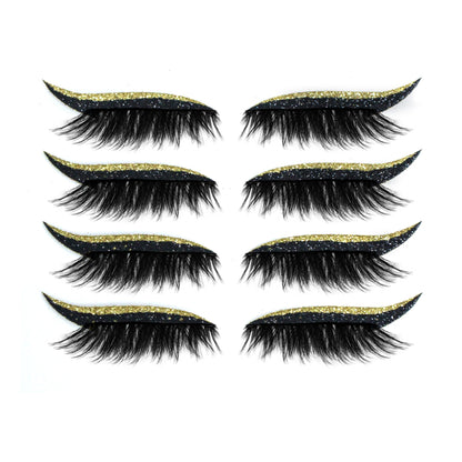 New Glitter Self-Adhesive Eyeliner Eyeshadow Sticker Double Eyelid False Eyelashes Waterproof Party Eye Makeup Sticker