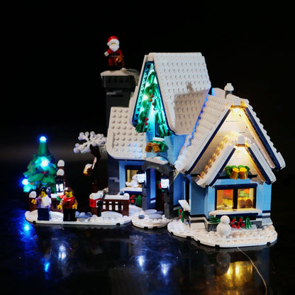 DIY building block lighting compatible with LEGO 10293 Santa Claus driving LED remote control lights