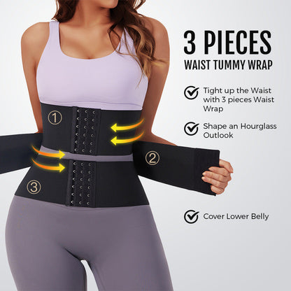 Waist Trainer Sports Sweat Postpartum Body Sculpting Double Belt Buckle Abdominal Belt