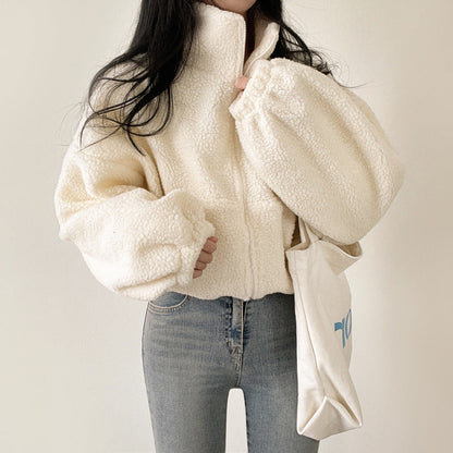 Women's Thermal Faux Fur Zip Cardigan