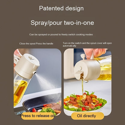 470ml Olive Oil Sprayer Dispenser 2-in-1 Glass Bottle