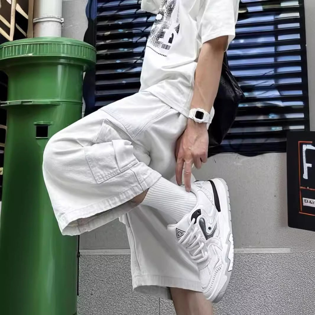Loose Straight Cargo Cropped Pants