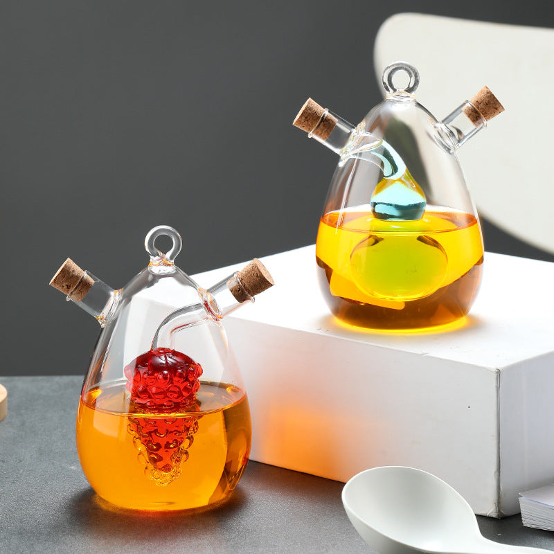Kitchen Storage Sealed Bottles, Double-layer 2-in-1 Glass Bottles, Oil, Vinegar, Sauce, Seasoning Bottles, Kitchen Tools