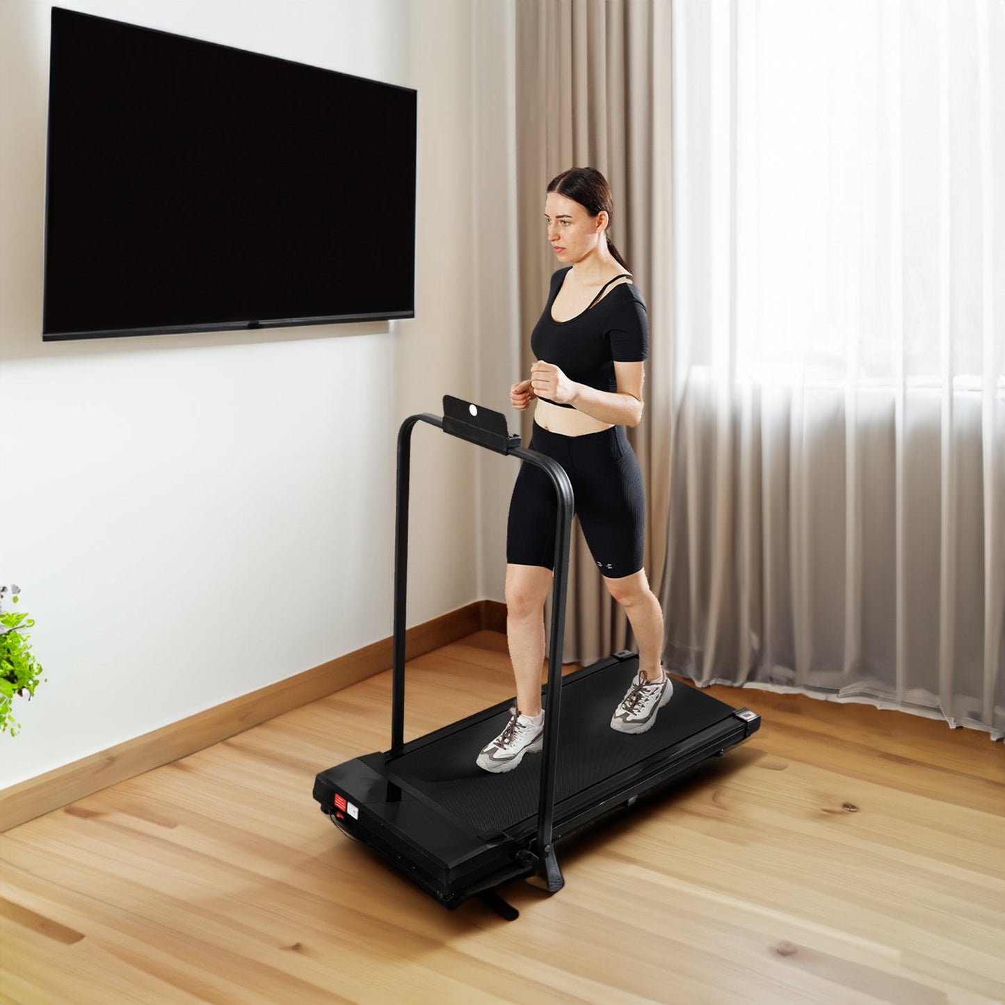 Flatbed walker with armrests black
