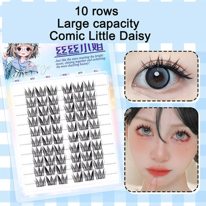 Sunflower Comics Pure Desire Eyelash Simulation Natural Thickening Large Segmented Trilogy False Eyelash Laziness