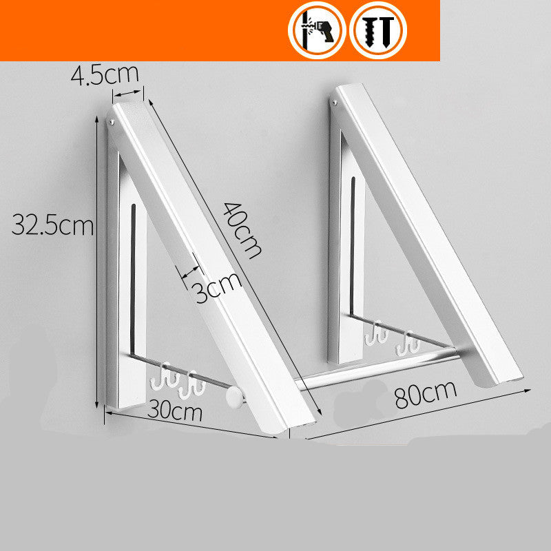 Punch-free Space Aluminum Foldable Wall Hanger
