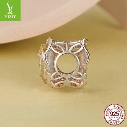 Yinziyun Original Ginkgo Butterfly DIY Bracelet Beads Forest Romantic Golden Butterfly s925 Pure Silver Beads