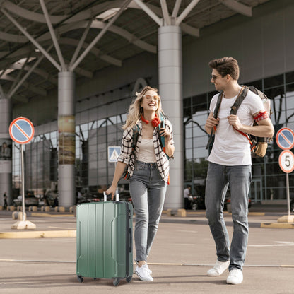 Hardshell Luggage Spinner Suitcase with TSA Lock Lightweight Expandable 28'' (Single Luggage) Green + ABS + 28 Inch