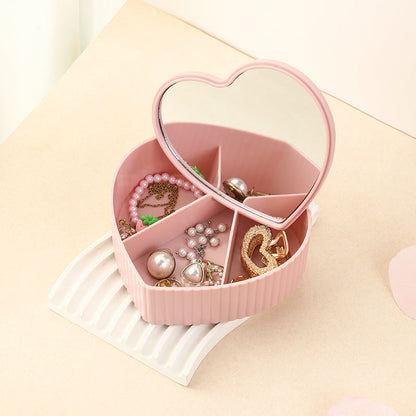 High-end luxury desktop large capacity compartment jewelry storage box with mirror