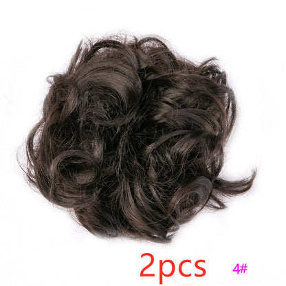 Fluffy Drawstring Curly Hair Bun Hair Set