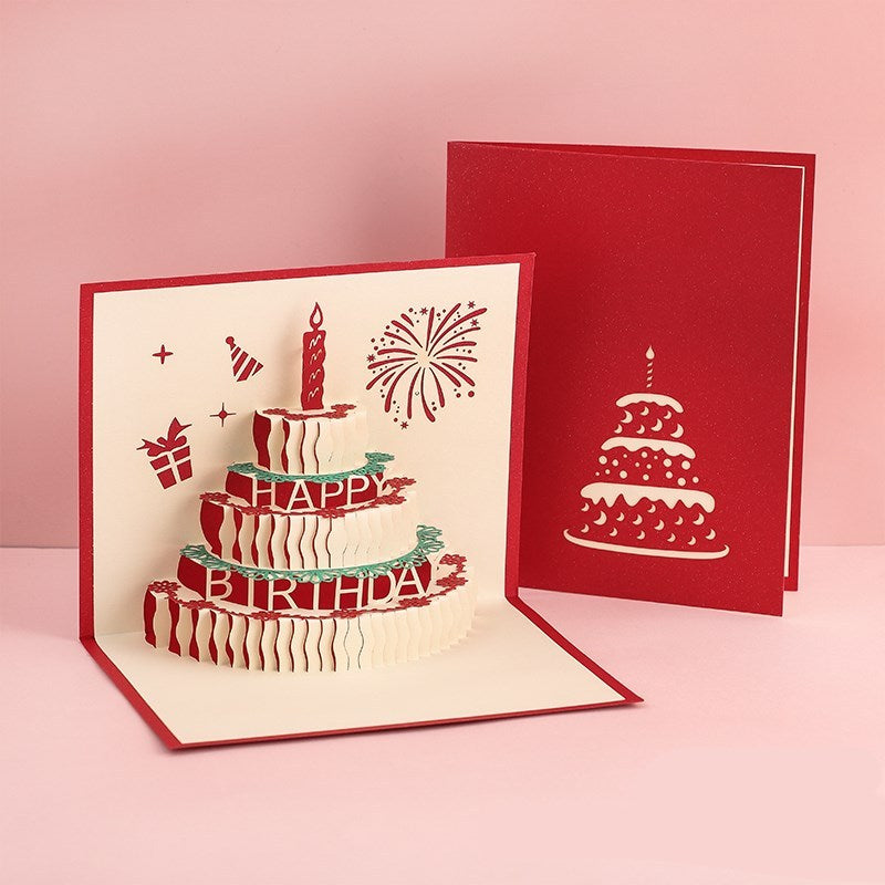 3D Sakura Kissing Lover Greeting Card