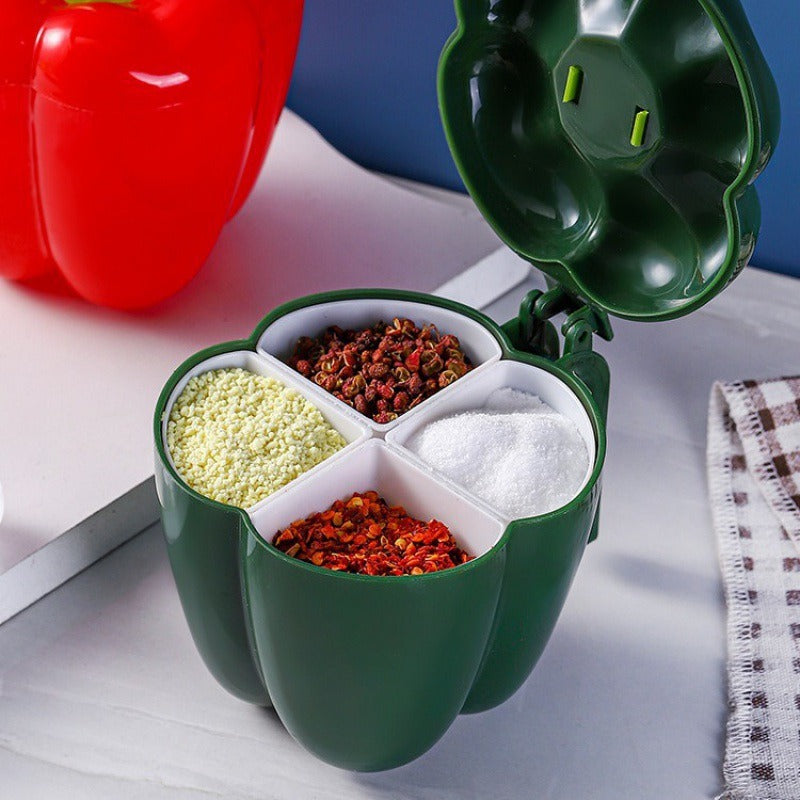 Seasoning box with four compartments and a cover multifunctional seasoning box