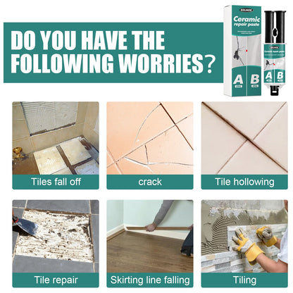 EELHOE Tile Repair Paste Tile Repair AB Glue Set Crack Repair Agent Ceramic Adhesive