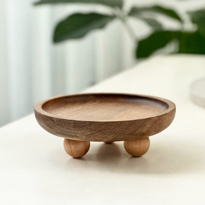 Entrance foyer storage tray aromatherapy glasses placement tray oval wooden ornament household tray