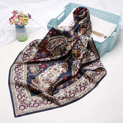 Artificial Silk Small Square Towel Chinese Style