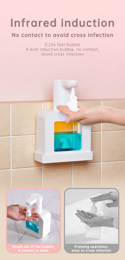 Cute Cat Rechargeable Touchless Automatic Soap Dispenser 400ml Kids foam Soap Dispenser with Night Light