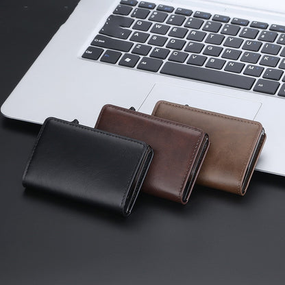 Men's Crazy Horse Leather Card Clamp