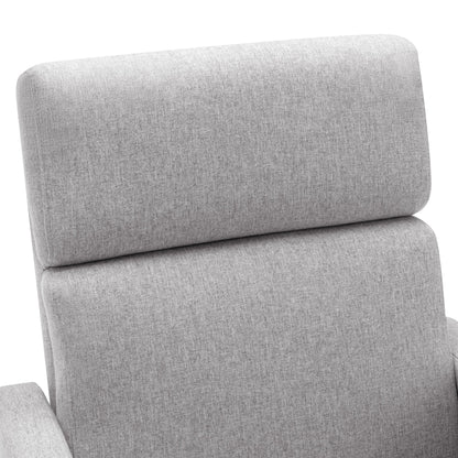 Modern Upholstered Rocker Nursery Chair Plush Seating Glider Swivel Recliner Chair Gray