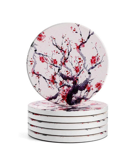 Hot selling circular ceramic meal mat, coaster printed with DIY pattern, heat insulation pad, anti slip pad