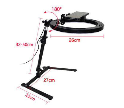 Video Youtube Fill Ring Light Lamp Live COOK 26CM Photography Lighting Phone Ringlight Tripod Stand Photo Led Selfie Bluetooth