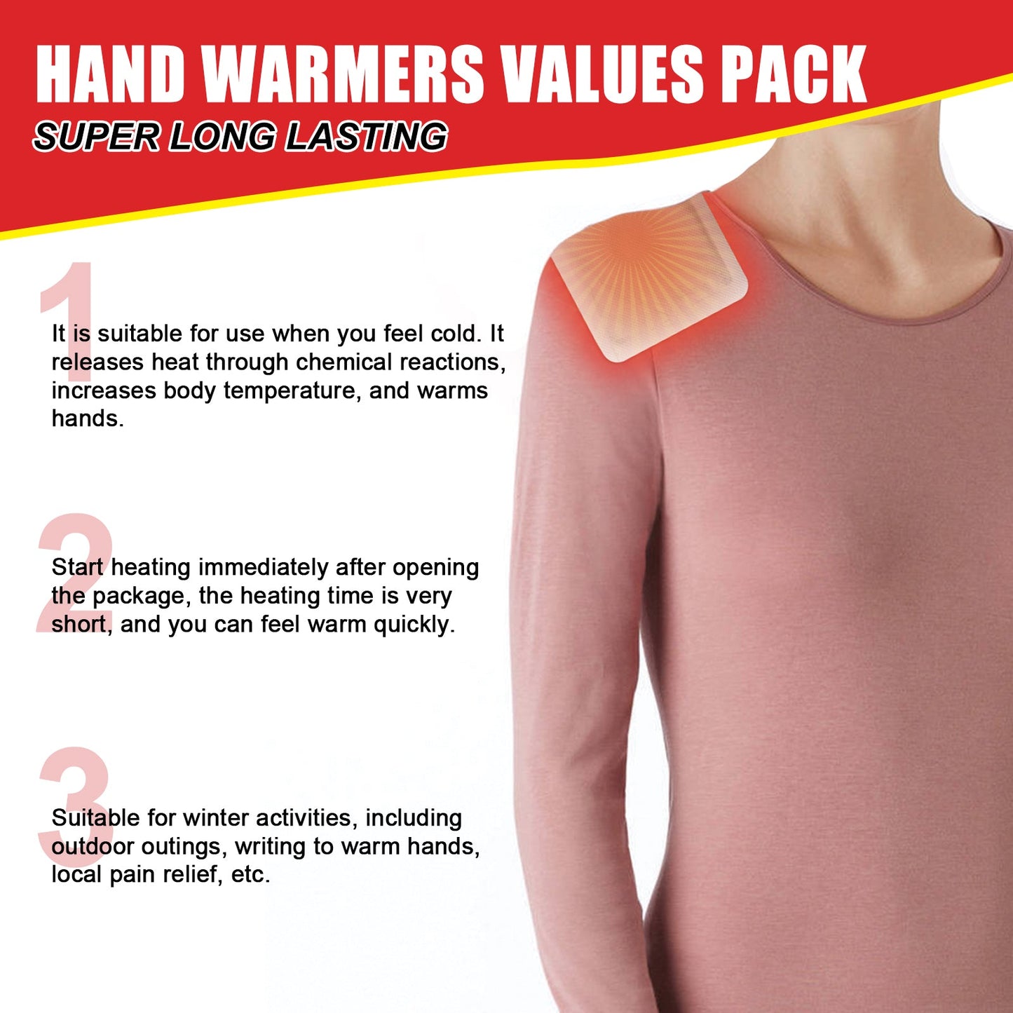 Hand Warmer, Self-Heating Portable Rapid Heating Warm Waist Belly Warm Baby Self-Heating Post