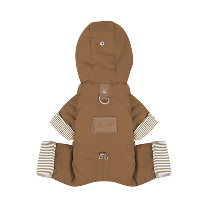 Pet Cotton-padded Coat Warm Four-legged Full-coverage With Hood