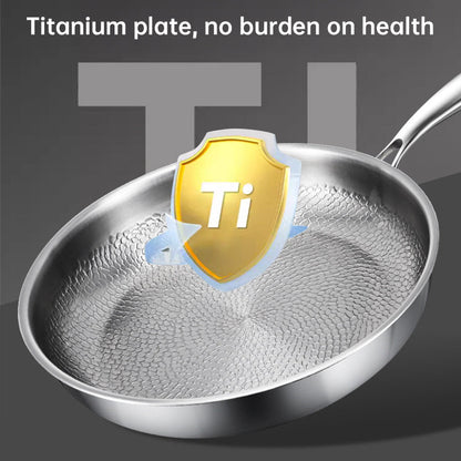 German uncoated pure titanium frying pan with fish - scale hammer pattern. Non - stick, ideal for household steak frying, a piec
