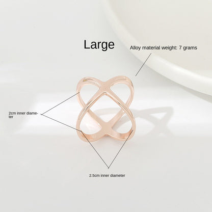 Creative Rice King Star Gold-Plated Scarf Buckle Multi-Purpose X Cross Hollow Smooth Surface Scarf Square Shawl Buckle
