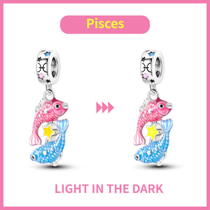 S925 Colorful Luminous Constellation Pendant