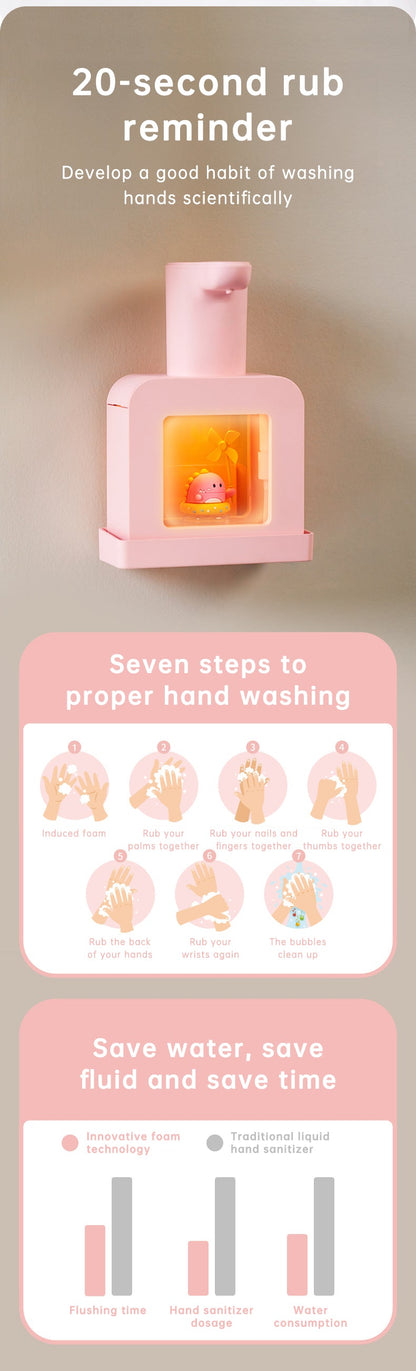 Cute Cat Rechargeable Touchless Automatic Soap Dispenser 400ml Kids foam Soap Dispenser with Night Light