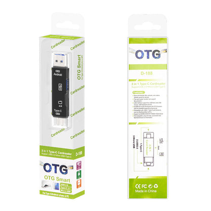 Type-C Micro USB to OTG Hub Adapter with TF Card Reader
