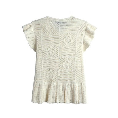 Spring New  Style Round Neck Solid Color Women's Unique Design Knitwear