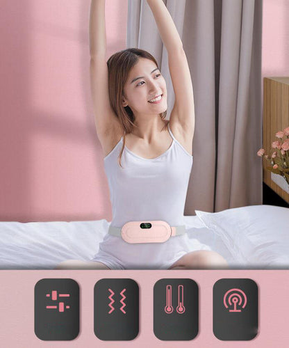 Waist Massager Warm Palace Belt Electric Heating Uterus Acupoints Vibrating Massage Relieve Menstrual Pain Portable USB Charging