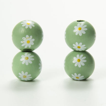 Daisy Wood Bead Necklace