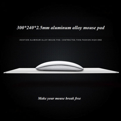 Aluminum Alloy Smooth Mouse Pad 240x180/300mm Hard Metal Slim Desk Mat Rubber Anti-slip Bottom Speed Control Mousepad For Gaming